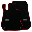 Black Floor Mats For Mercedes-Benz C Class W204 Coupe 2012-2015 ER56 Design with Red Trim - AutoWin