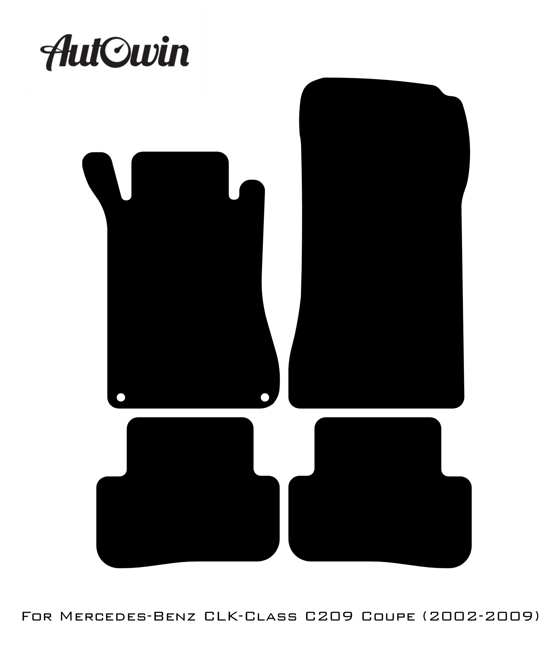 Black Floor Mats For Mercedes Benz CLK-Class C209 Coupe (2002-2009) | Limited Edition - AutoWin