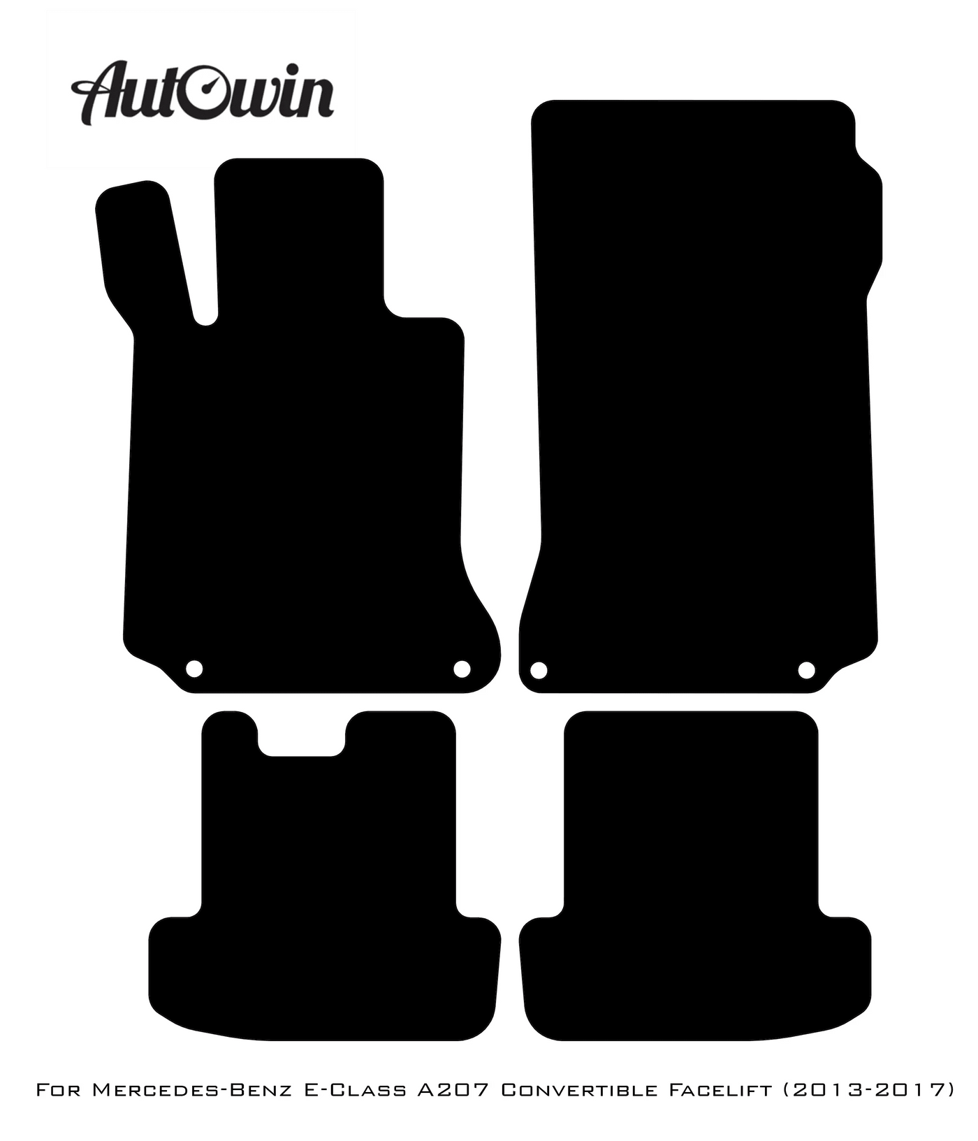 Black Floor Mats For Mercedes Benz E-Class A207 Convertible Facelift (2013-2017) | Limited Edition - AutoWin