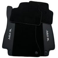 Black Floor Mats for Mercedes Benz E-Class W213 Sedan (2020-2023) Hybrid | "NO STEPS" Fluorescent Logo - AutoWin