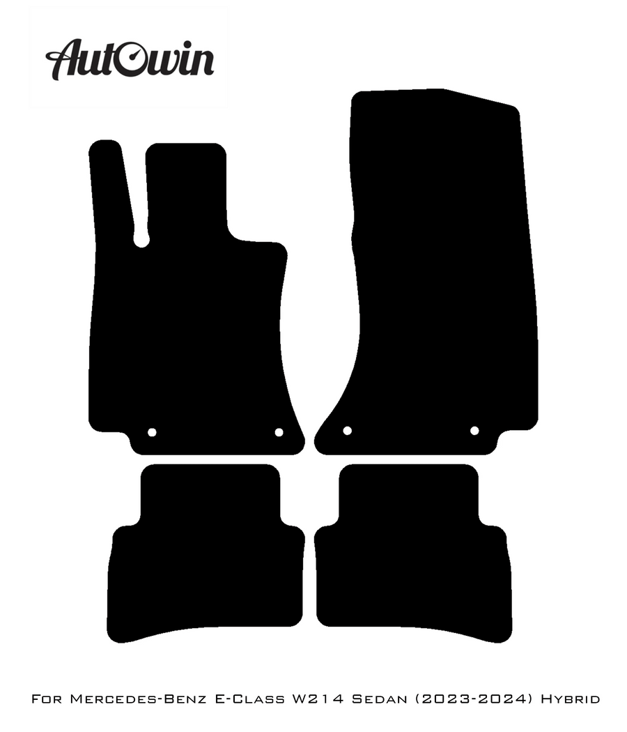 Black Floor Mats For Mercedes Benz E-Class W214 Sedan (2023-2024) Hybrid | Limited Edition - AutoWin