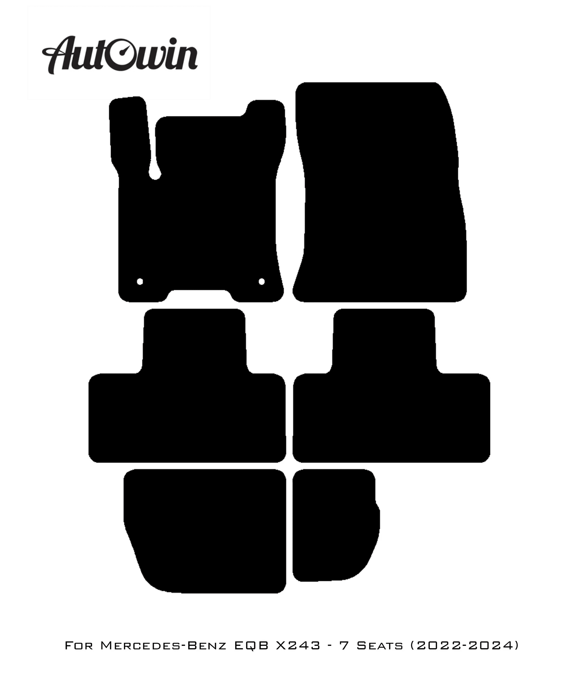 Black Floor Mats For Mercedes Benz EQB-Class X243 (2022-2024) | Limited Edition - AutoWin