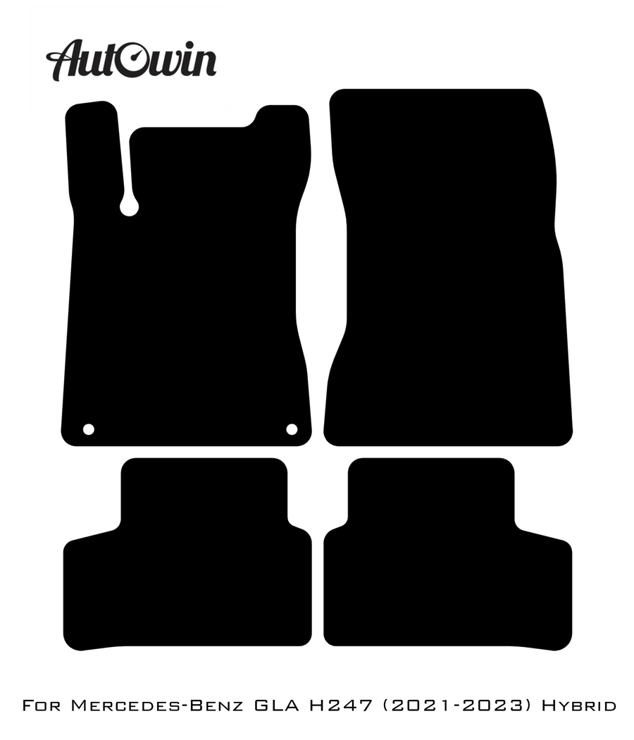 Black Floor Mats For Mercedes Benz GLA-Class H247 (2021-2023) Hybrid | Limited Edition - AutoWin
