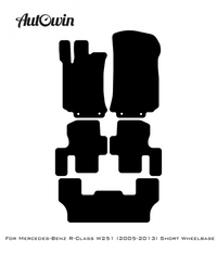 Black Floor Mats For Mercedes Benz R-Class W251 (2005-2013) Short Wheelbase | Limited Edition - AutoWin