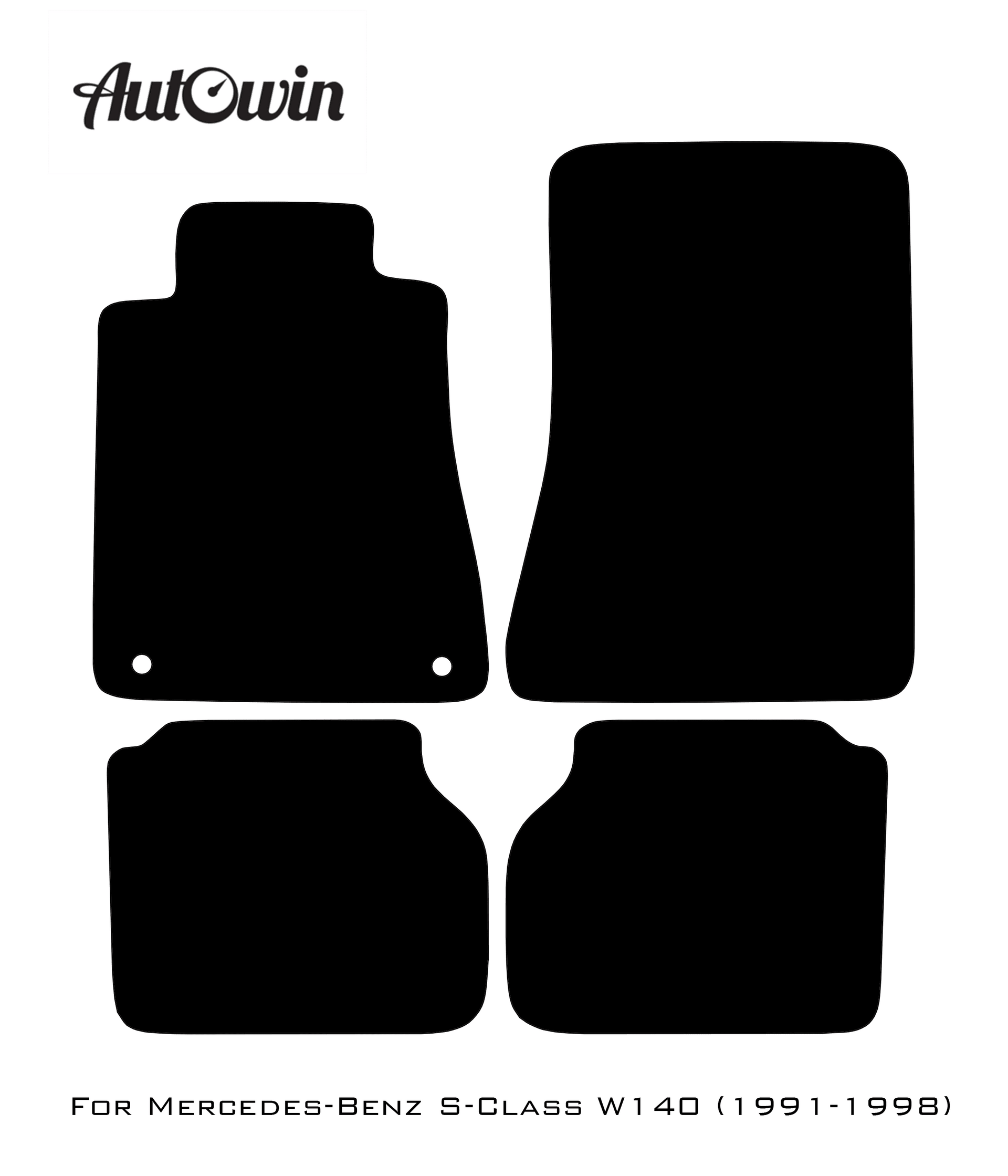Black Floor Mats For Mercedes Benz S-Class W140 (1991-1998) | Limited Edition - AutoWin