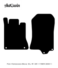 Black Floor Mats For Mercedes-Benz SL-Class R129 (1989-2001) Beige Trim - AutoWin