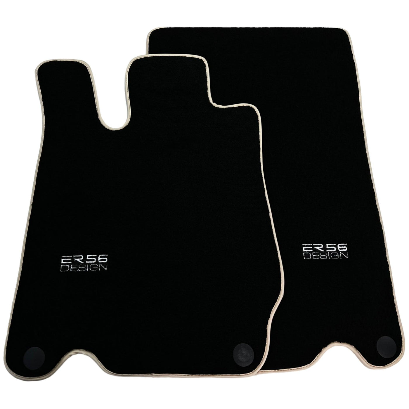 Black Floor Mats For Mercedes-Benz SL-Class R230 (2001-2012) Beige Trim | ER56 Design - AutoWin