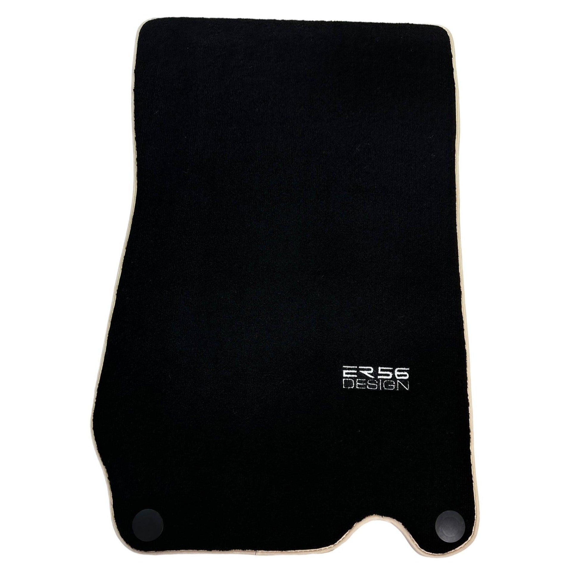 Black Floor Mats For Mercedes-Benz SL-Class R230 (2001-2012) Beige Trim | ER56 Design - AutoWin