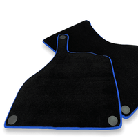 Black Floor Mats For Mercedes-Benz SLS-Class AMG (2009-2014) Blue Trim - AutoWin