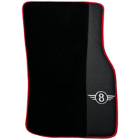 Black Floor Mats for Mini Cabrio R52 Convertible (2004-2009) With Leather | Red Trim - AutoWin