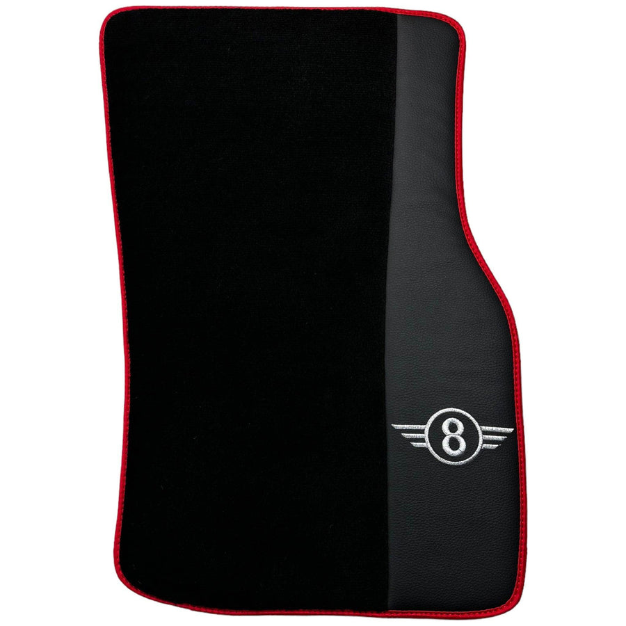 Black Floor Mats for Mini Clubman R55 (2007-2015) With Leather | Red Trim - AutoWin