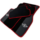 Black Floor Mats for Mini Cooper / One R50 (2001-2007) With Leather | Red Trim - AutoWin