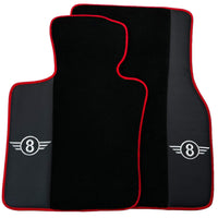 Black Floor Mats for Mini Cooper / One R53 (2001-2007) Cooper S with Leather | Red Trim - AutoWin