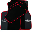 Black Floor Mats for Mini Countryman R60 (2010-2017) With Leather | Red Trim - AutoWin