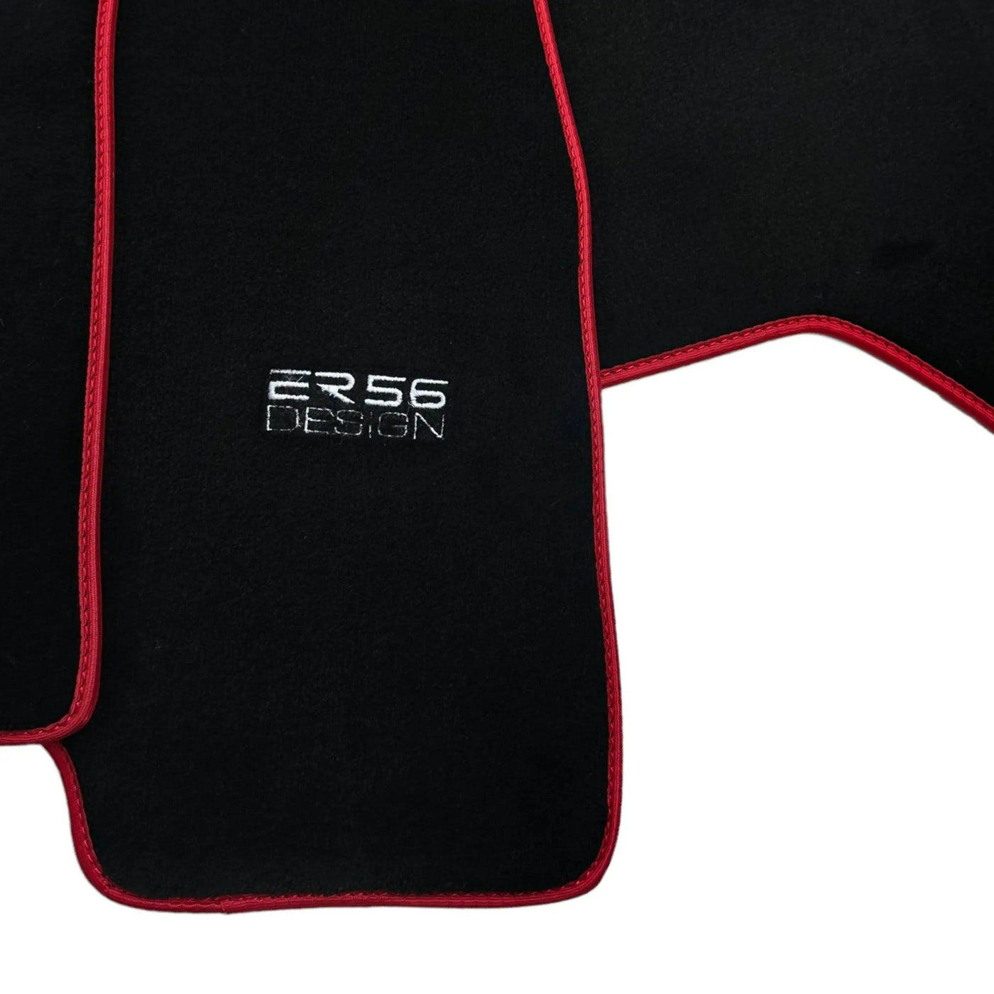 Black Floor Mats For Mitsubishi Pajero III (2000-2004) ER56 Design with Red Trim - AutoWin