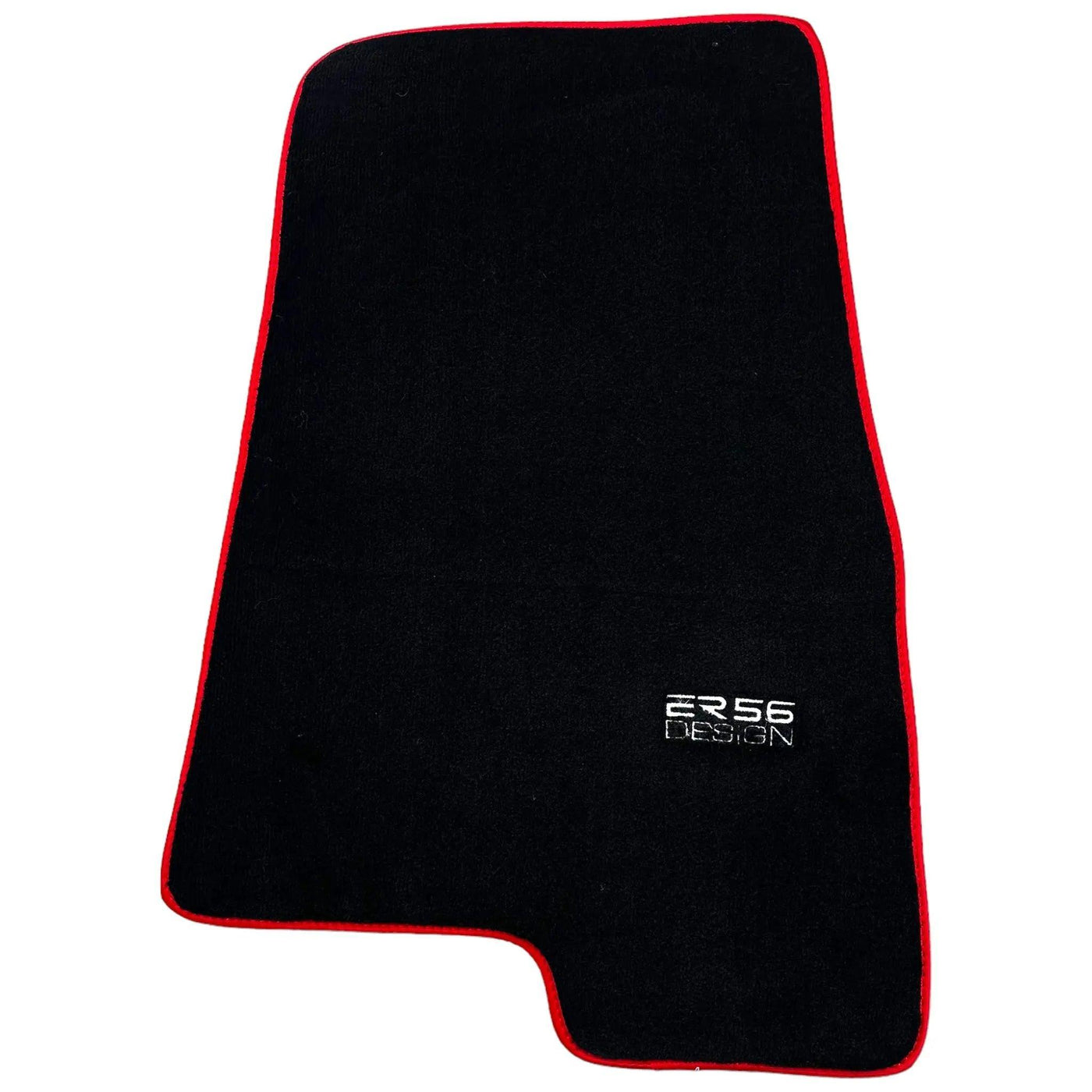 Black Floor Mats For Mitsubishi Pajero III (2000-2004) ER56 Design with Red Trim - AutoWin