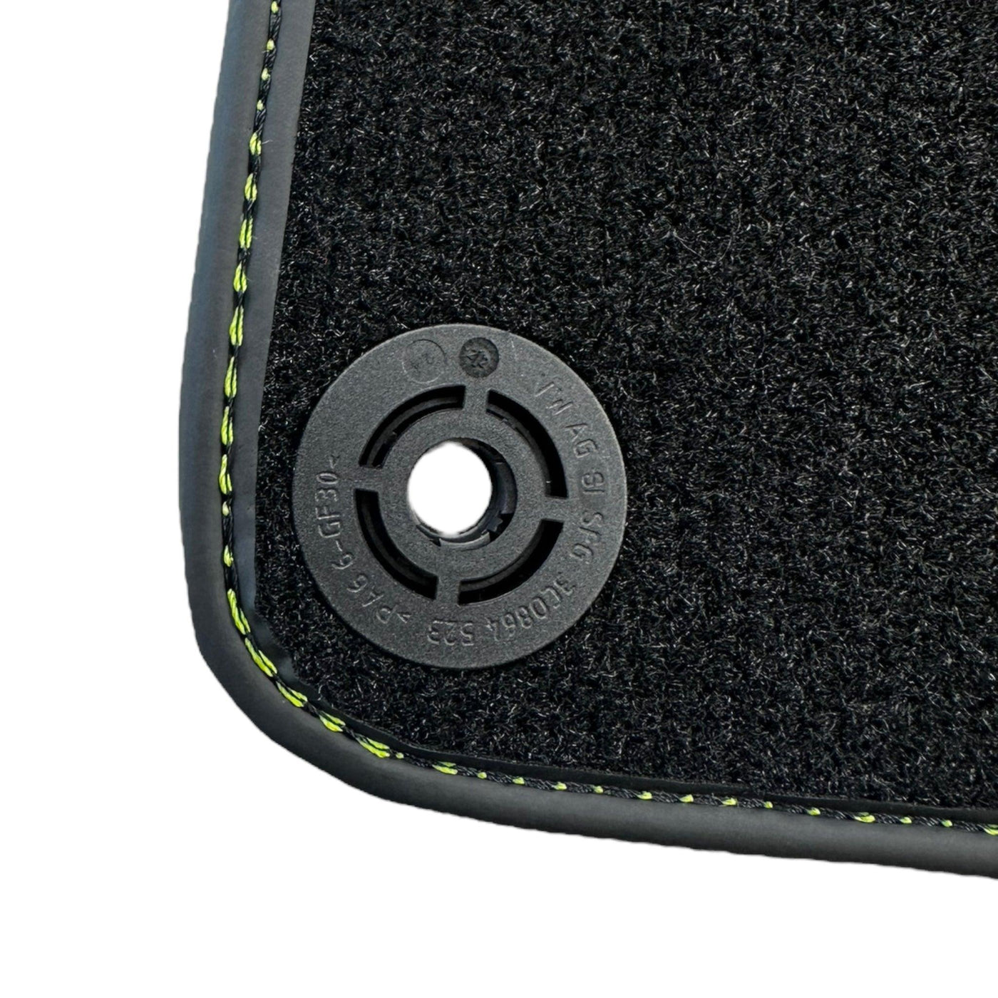 Black Floor Mats for Porsche 911 - 991 (2012-2019) with Green Leather ER56 Design - AutoWin
