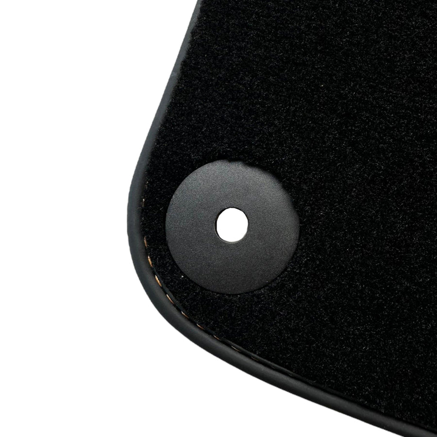 Black Floor Mats for Porsche 911 - 992 (2019-2024) Orange Alcantara ER56 Design - AutoWin
