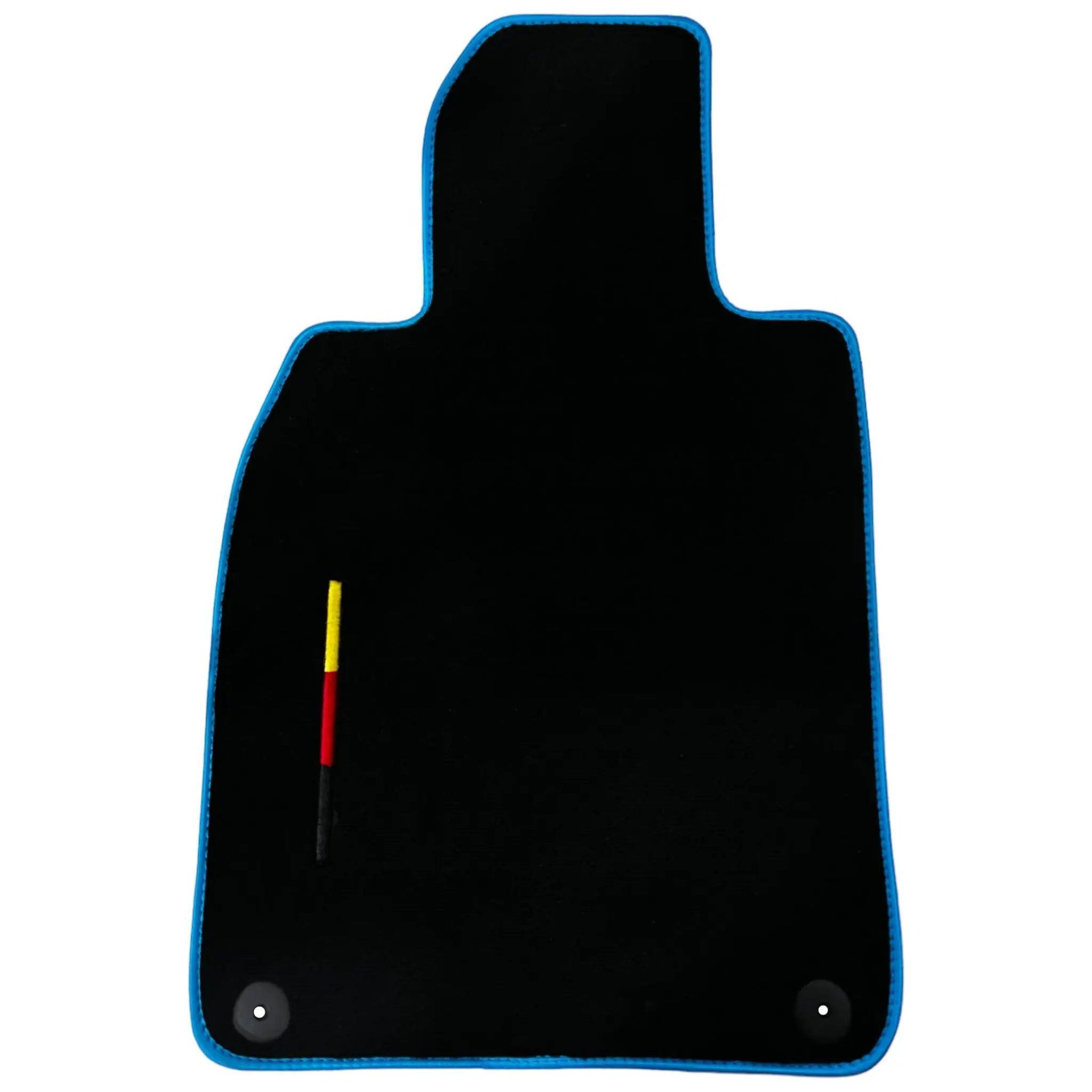 Black Floor Mats for Porsche 911 - 992 (2019-2024) with Blue Trim - AutoWin