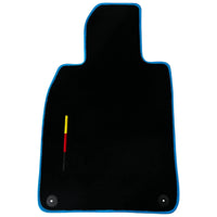 Black Floor Mats for Porsche 911 - 992 (2019-2024) with Blue Trim - AutoWin