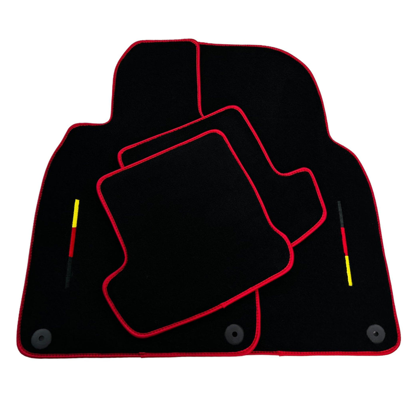 Black Floor Mats for Porsche 991 (2012-2019) with Red Trim - AutoWin