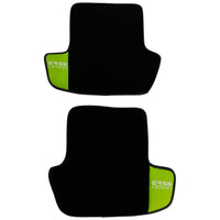 Black Floor Mats for Porsche Cayenne (2018-2023) with Green Leather ER56 Design - AutoWin