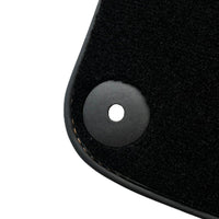 Black Floor Mats for Porsche Taycan (2019-2023) with Orange Alcantara Leather ER56 Design - AutoWin