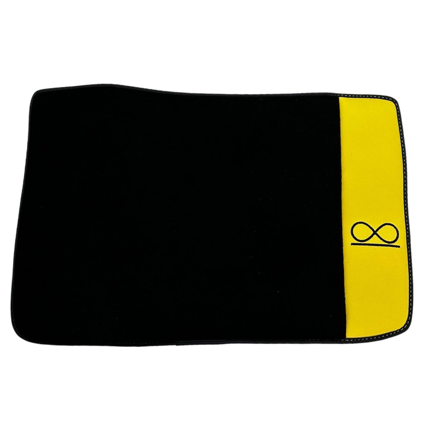 Black Floor Mats For Rolls Royce Black Badge Cullinan Yellow Leather - AutoWin