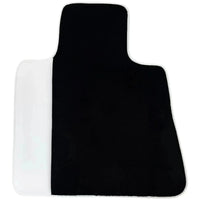 Black Floor Mats for Rolls Royce Cullinan 2018-2025 with White Leather | White Trim