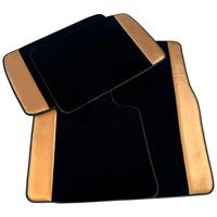 Black Floor Mats for Rolls Royce Ghost Series II (2021-2024) with Golden Leather