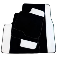Black Floor Mats for Rolls Royce Phantom Drophead Coupe (2007-2016) with White Leather