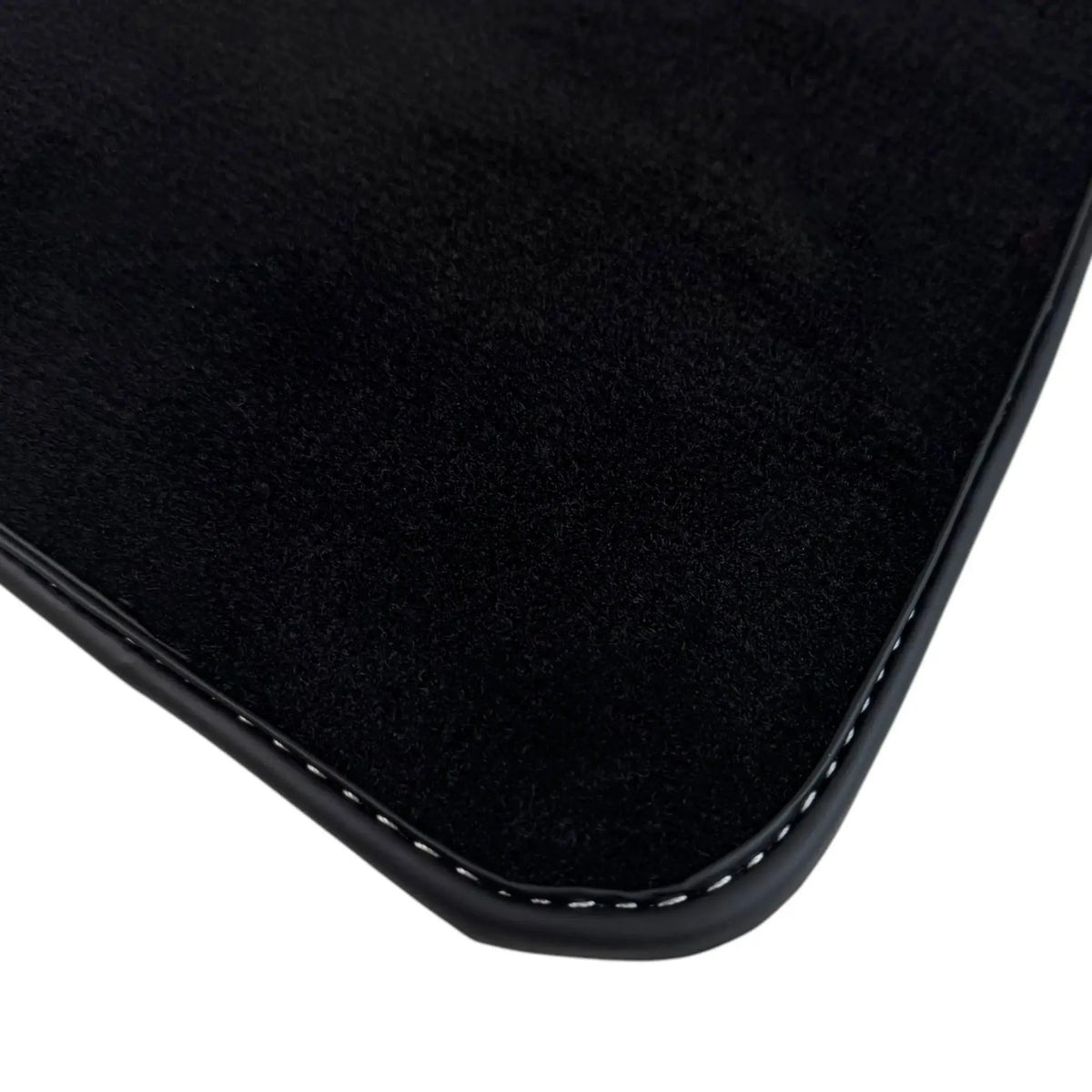 Black Floor Mats for Rolls Royce Phantom Drophead Coupe (2007-2016) with White Leather
