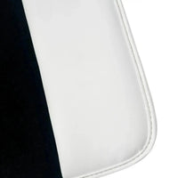 Black Floor Mats for Rolls Royce Phantom Sedan 2003-2016 with White Leather | White Trim