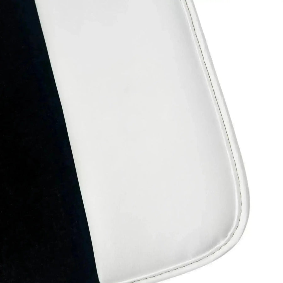 Black Floor Mats for Rolls Royce Phantom Sedan 2003-2016 with White Leather | White Trim