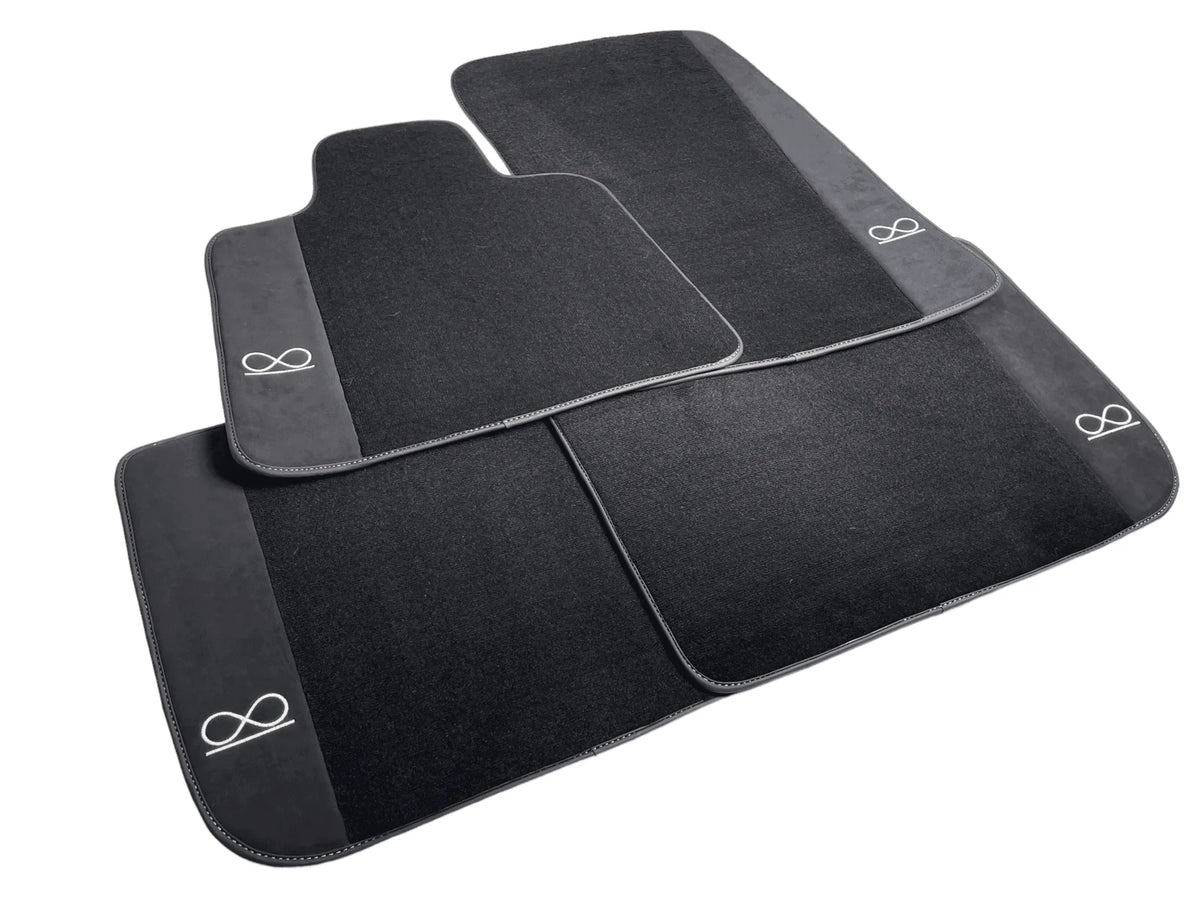Black Floor Mats For Rolls Royce Phantom VIII (2017-2024) Black Badge Fluorescent Logo