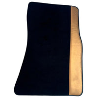 Black Floor Mats for Rolls Royce Phantom VIII (2017-2024) with Golden Leather