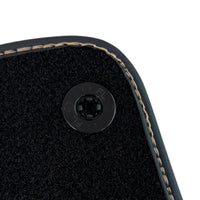 Black Floor Mats for Rolls Royce Phantom VIII (2017-2024) with Golden Leather