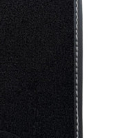 Black Floor Mats for Rolls Royce Phantom VIII 2017-2024 with Gray Leather Borders
