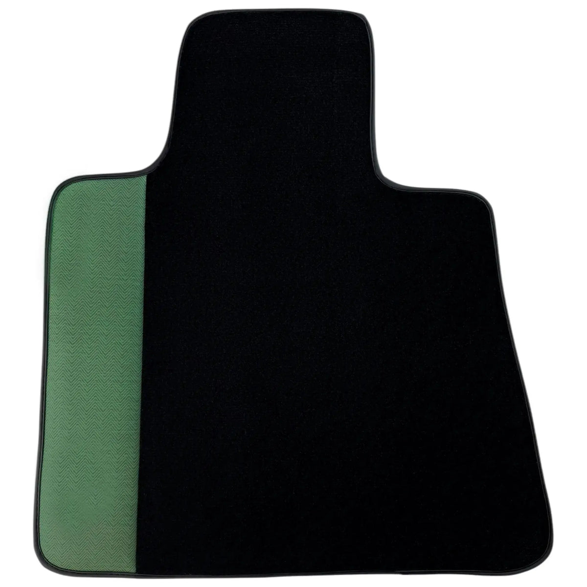 Black Floor Mats for Rolls Royce Phantom VIII (2017-2024) with Green Leather Borders