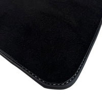 Black Floor Mats for Rolls Royce Phantom VIII (2017-2024) with White Leather