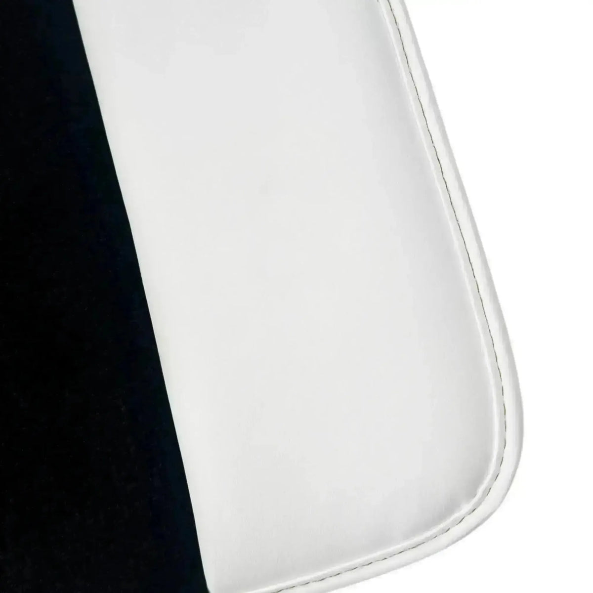 Black Floor Mats for Rolls Royce Shadow (1965-1977) with White Leather | White Trim