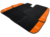 Black Floor Mats For Rolls Royce Spectre (2023-2024) Orange Alcantara Leather - AutoWin