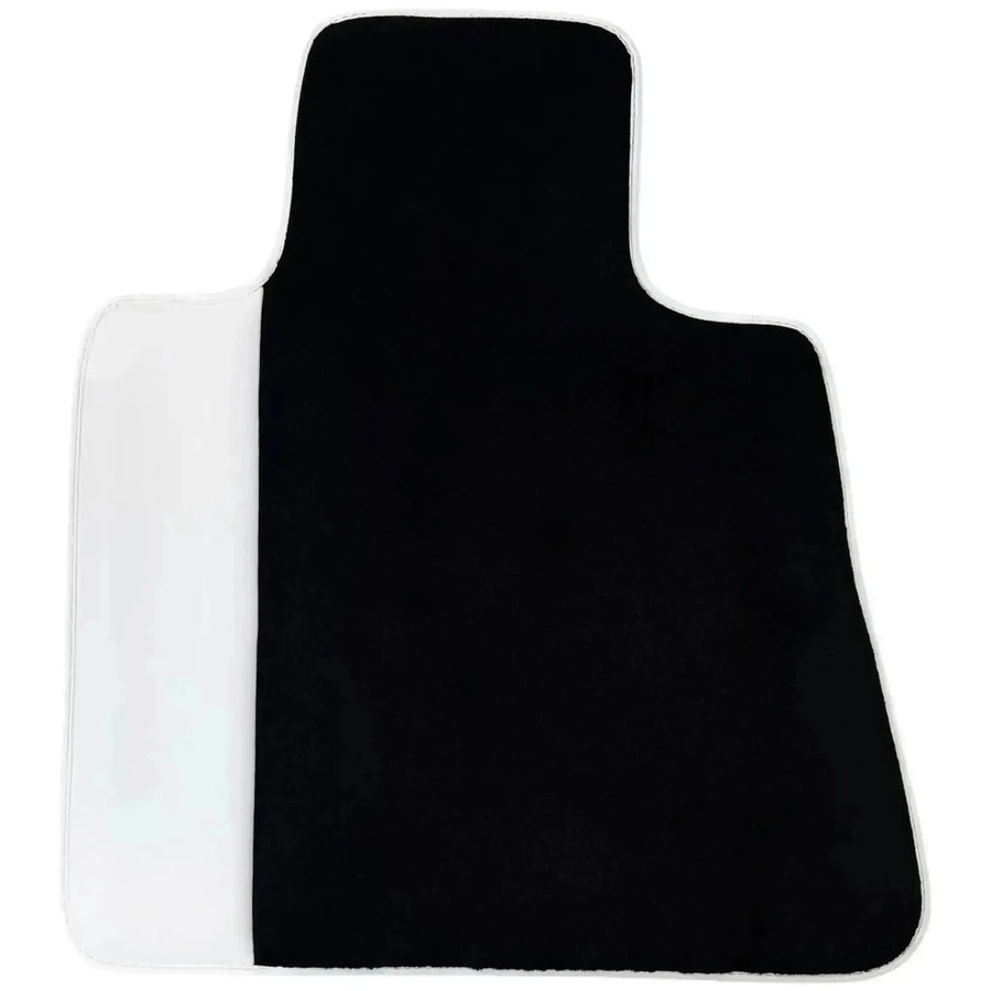 Black Floor Mats for Rolls Royce Spectre 2023-2024 with White Leather | White Trim