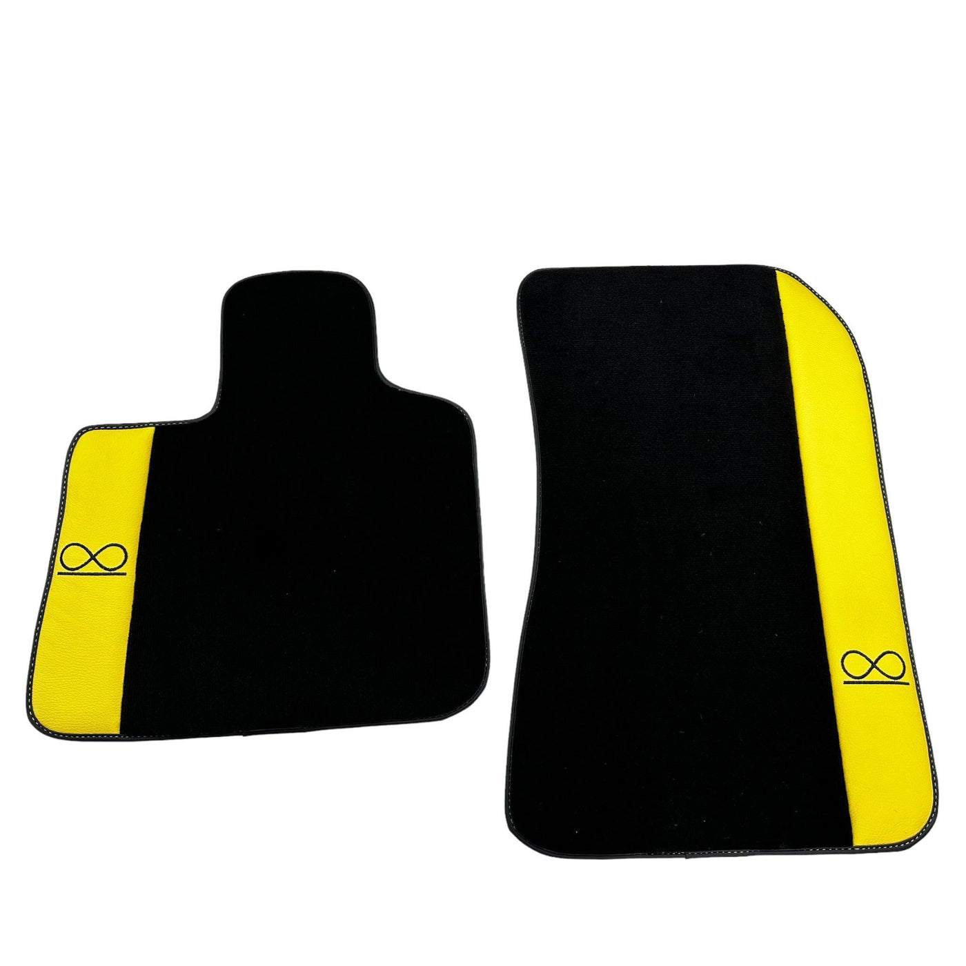 Black Floor Mats For Rolls Royce Spectre (2023-2024) Yellow Leather - AutoWin