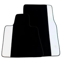 Black Floor Mats for Rolls Royce Wraith (2013–2023) with White Leather