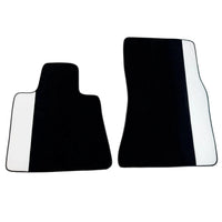 Black Floor Mats for Rolls Royce Wraith (2013–2023) with White Leather
