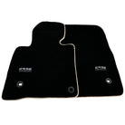 Black Floor Mats For Toyota Land Cruiser 150 (2009-2022) Beige Trim | ER56 Design - AutoWin
