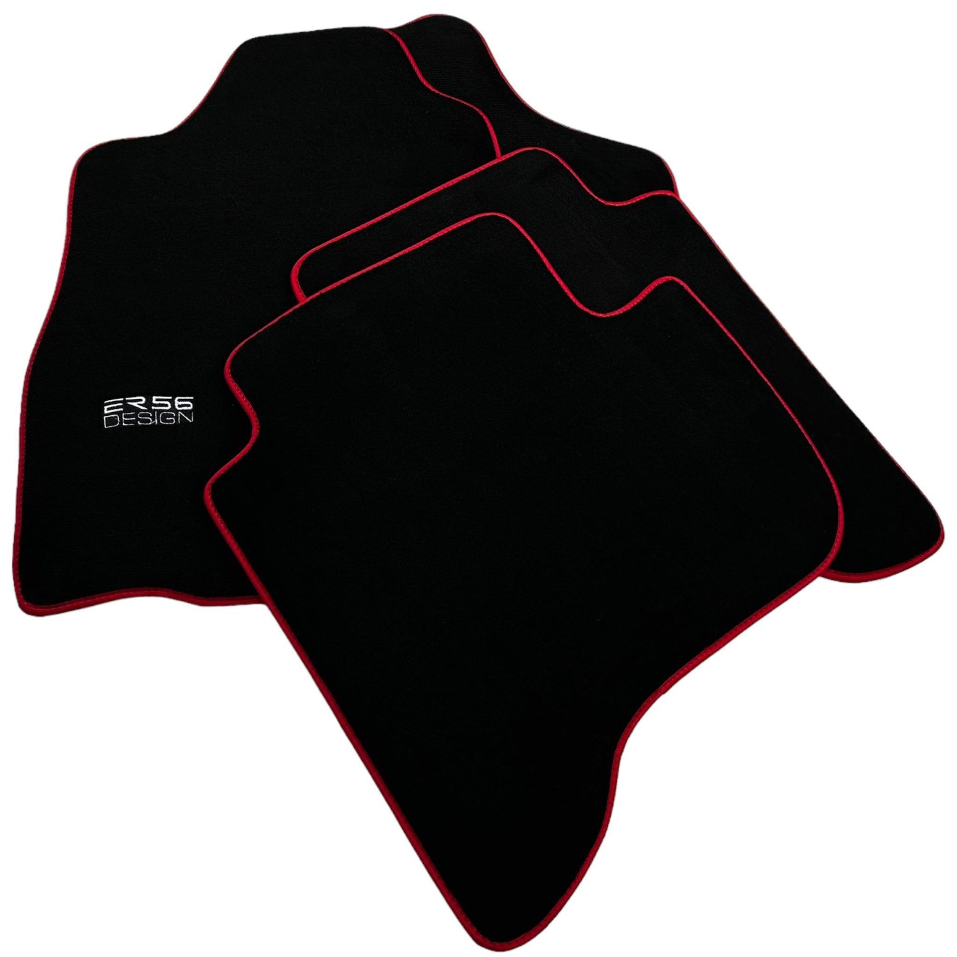 Black Floor Mats For Toyota Land Cruiser 90 (1997-2003) Red Trim | ER56 Design - AutoWin
