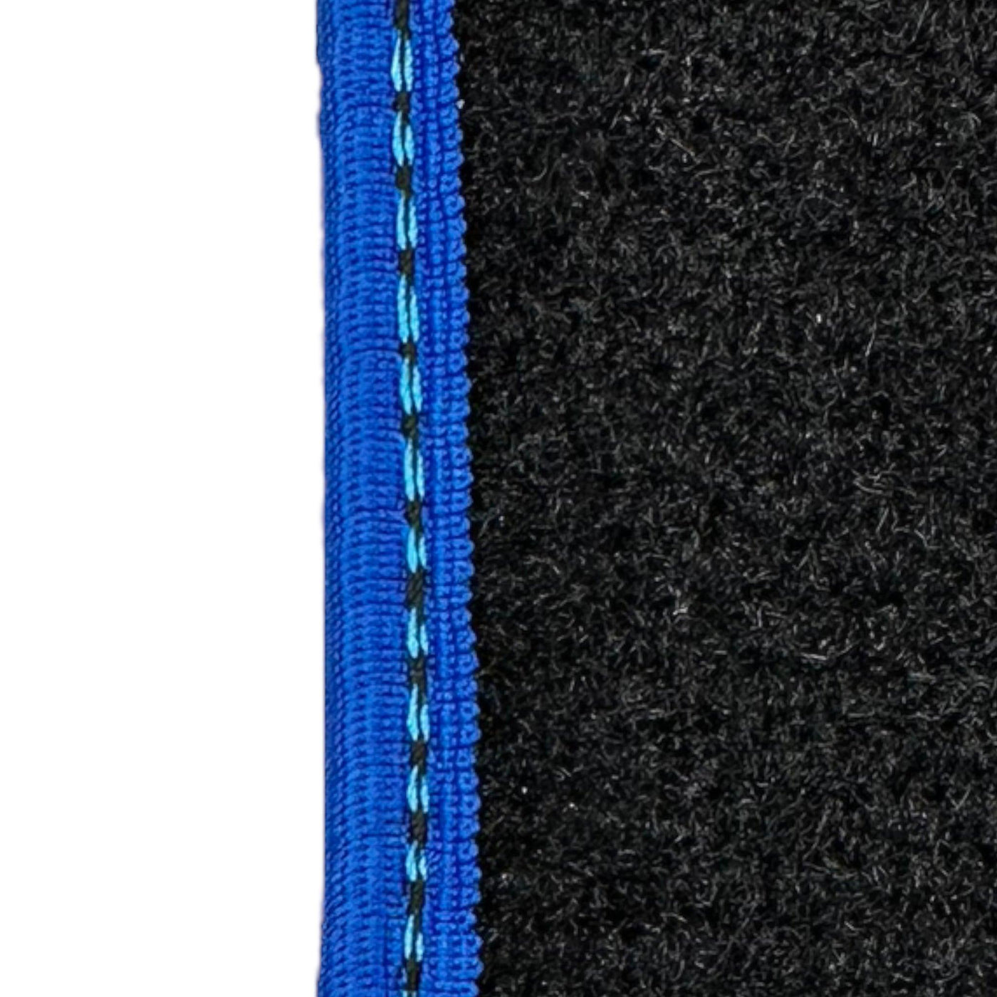Black Floor Mats with Blue Trim for Pontiac FireBird (1970-1981) with Trans Am Logo - AutoWin