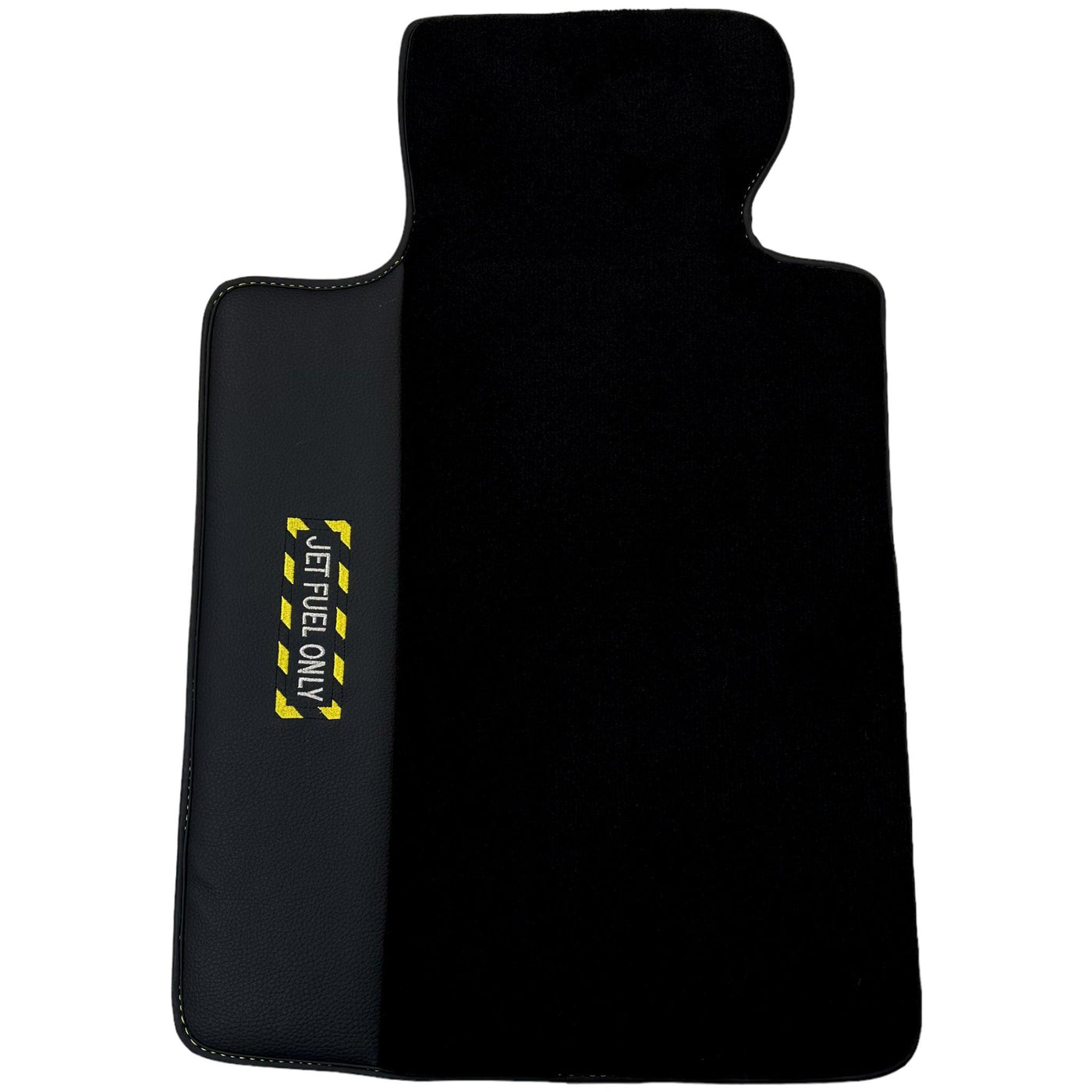 Black Floor Mats with Leather for BMW M3 G81 Touring (2022-2026) - "Jet Fuel Only" - AutoWin